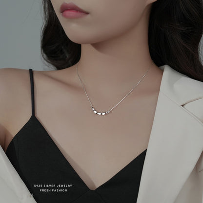 New Geometric Transfer Beads Bean Necklace Women's Korean Style Light Luxury Simple Niche Design Light Luxury Clavicle Chain