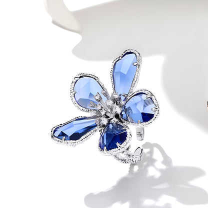Crystal flower ring