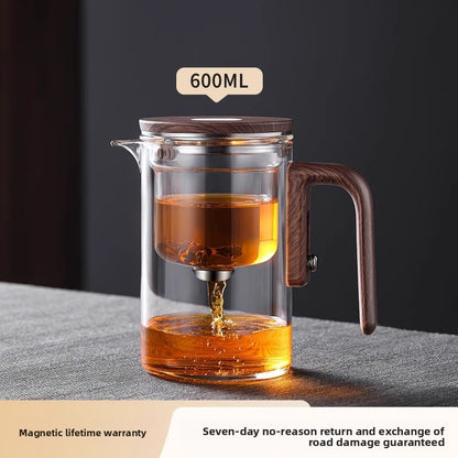 Faucet-type tea kettle with separate water and tea flow