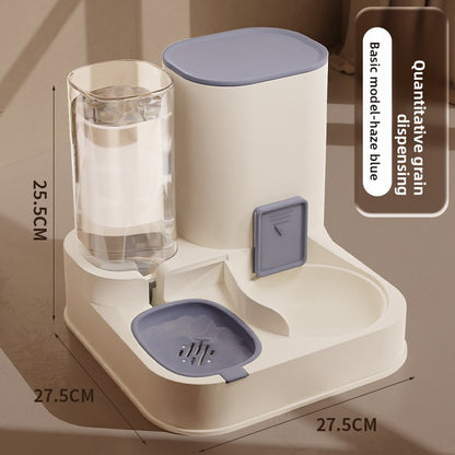 Cat double-bowl automatic drinking and feeding integrated device
