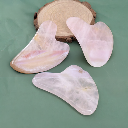 Pink Crystal Massage Roller and Scraper Set for Relaxation