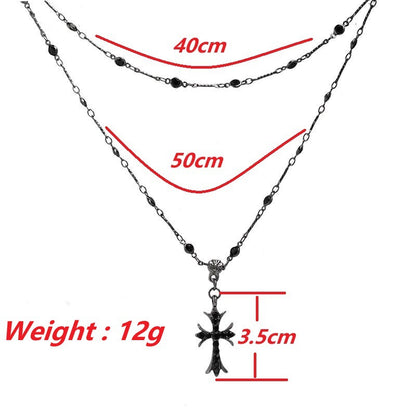 Cross beaded collarbone chain