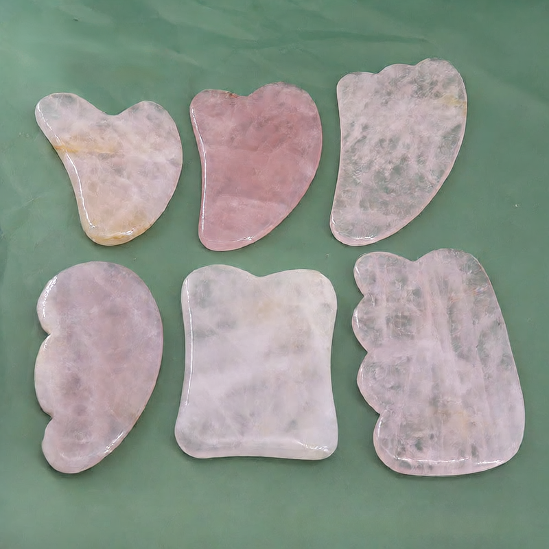 Pink Crystal Massage Roller and Scraper Set for Relaxation
