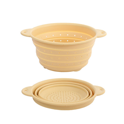 Silicone Drain Basket Stainless Steel Folding Drain Basket