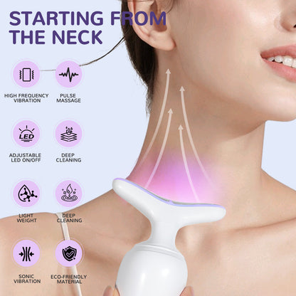 Neck massager, seven-color skin rejuvenation device, beauty device