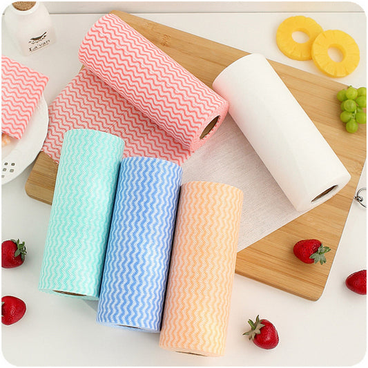 Korean-Style Non-Woven Disposable Dish Cloth ? Wave Pattern (50 Pieces)
