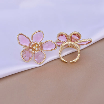Crystal flower ring