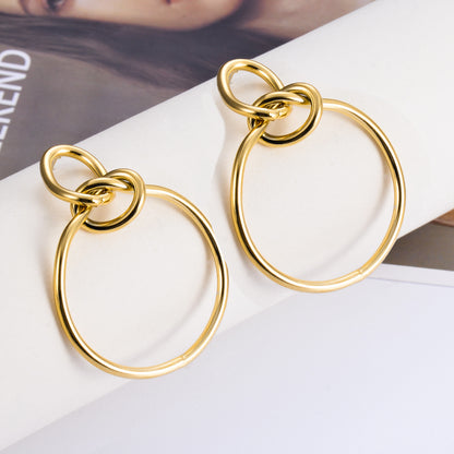 Twisted knot ring earrings