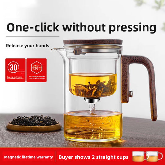 Faucet-type tea kettle with separate water and tea flow