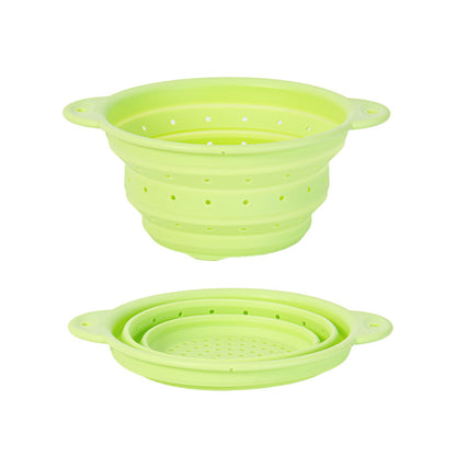 Silicone Drain Basket Stainless Steel Folding Drain Basket