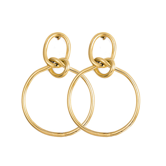 Twisted knot ring earrings