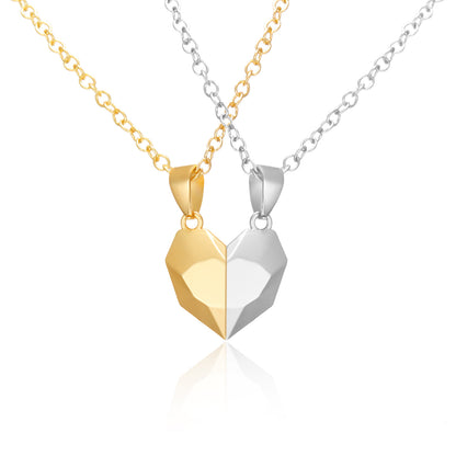 Magnetic Split Heart Couple Necklace
