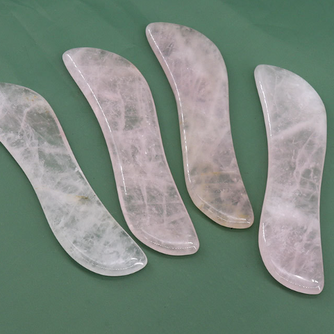 Pink Crystal Massage Roller and Scraper Set for Relaxation