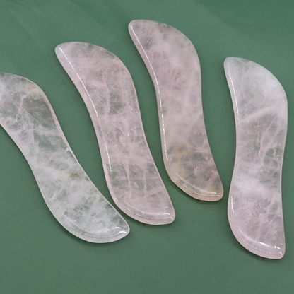 Pink Crystal Massage Roller and Scraper Set for Relaxation