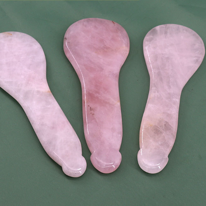 Pink Crystal Massage Roller and Scraper Set for Relaxation