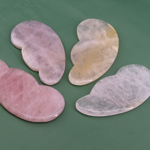 Pink Crystal Massage Roller and Scraper Set for Relaxation