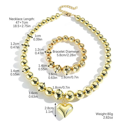 Cross-border New Necklace Hip-hop Amazon European and American Explosions CCB Bracelet Necklace Combination suit Hip-hop Necklace