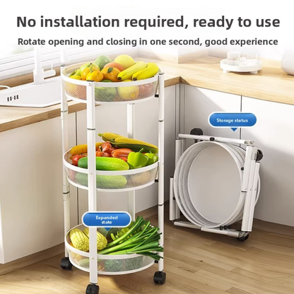 Rotatable kitchen storage rack